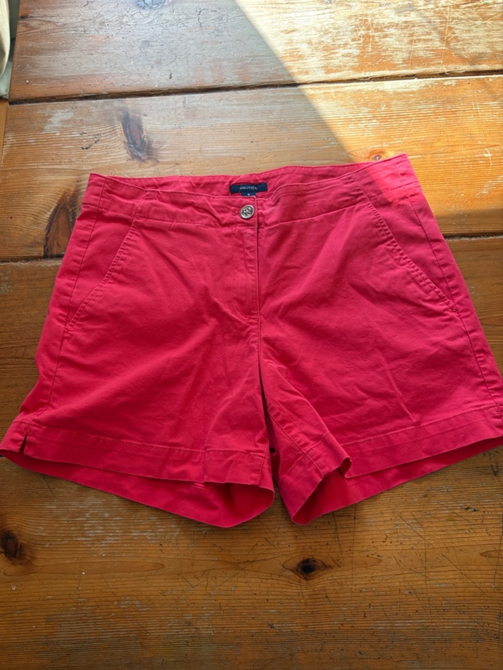 Nautica Coral Pink Chino Shorts Women’s Size 8 Coastal Preppy Summer